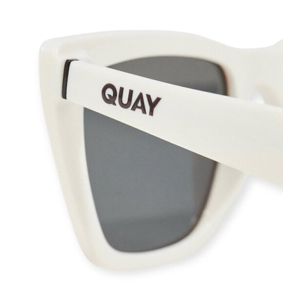New QUAY Call The Shots Sunglasses Polarized White Frame Black Lenses Cat Eye main image 10